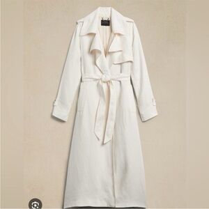 Banana republic Silvia cream linen trench coat S